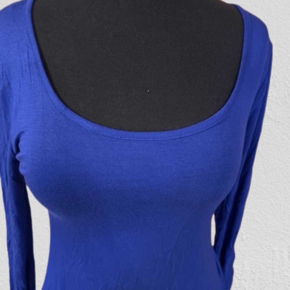 Royal Blue Long Sleeve Sharkbite Top  (2) - Picture 5 of 8